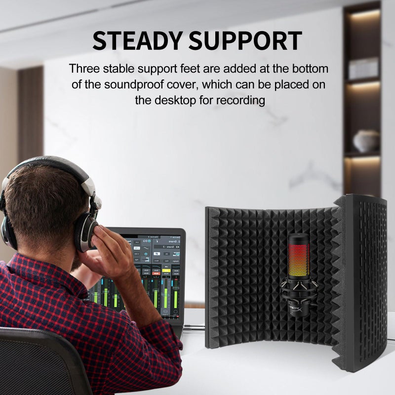 Aokeo Professional Studio Recording Microphone Isolation Shield,Suitable for Blue Yeti and Any Condenser Microphone Recording Equipmentï¼ˆAO-403ï¼‰ - Image 4